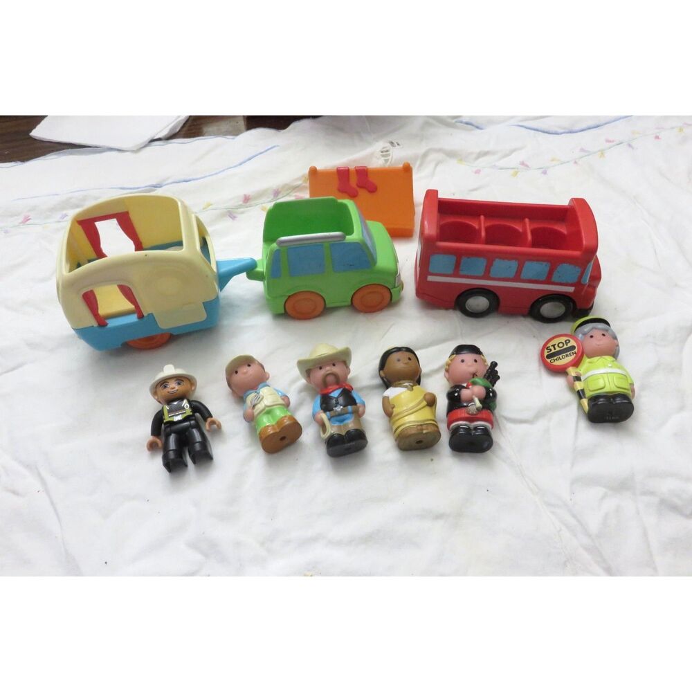 Large  Lot Of   Autos, School Bus  , Figures ELC Early Learning Center Vintage